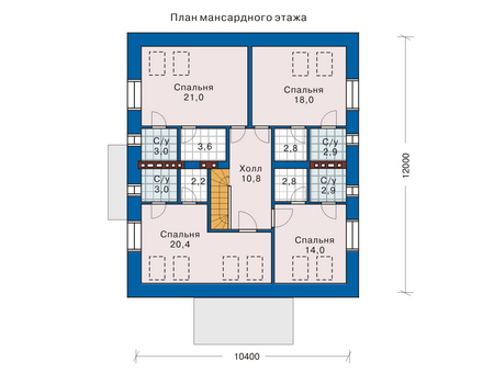 План мансардного этажа :: Проект 33-47